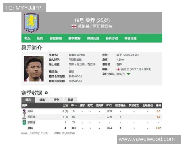 桑乔25岁赛季仅出场4次联赛8分钟冷板凳引发球迷担忧